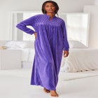 Smocked Velour Long Robe image number null