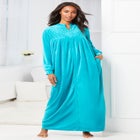 Smocked Velour Long Robe image number null