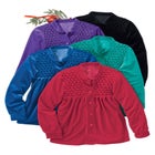 Smocked velour 25&#34; bed jacket by Only Necessities&#174 image number null