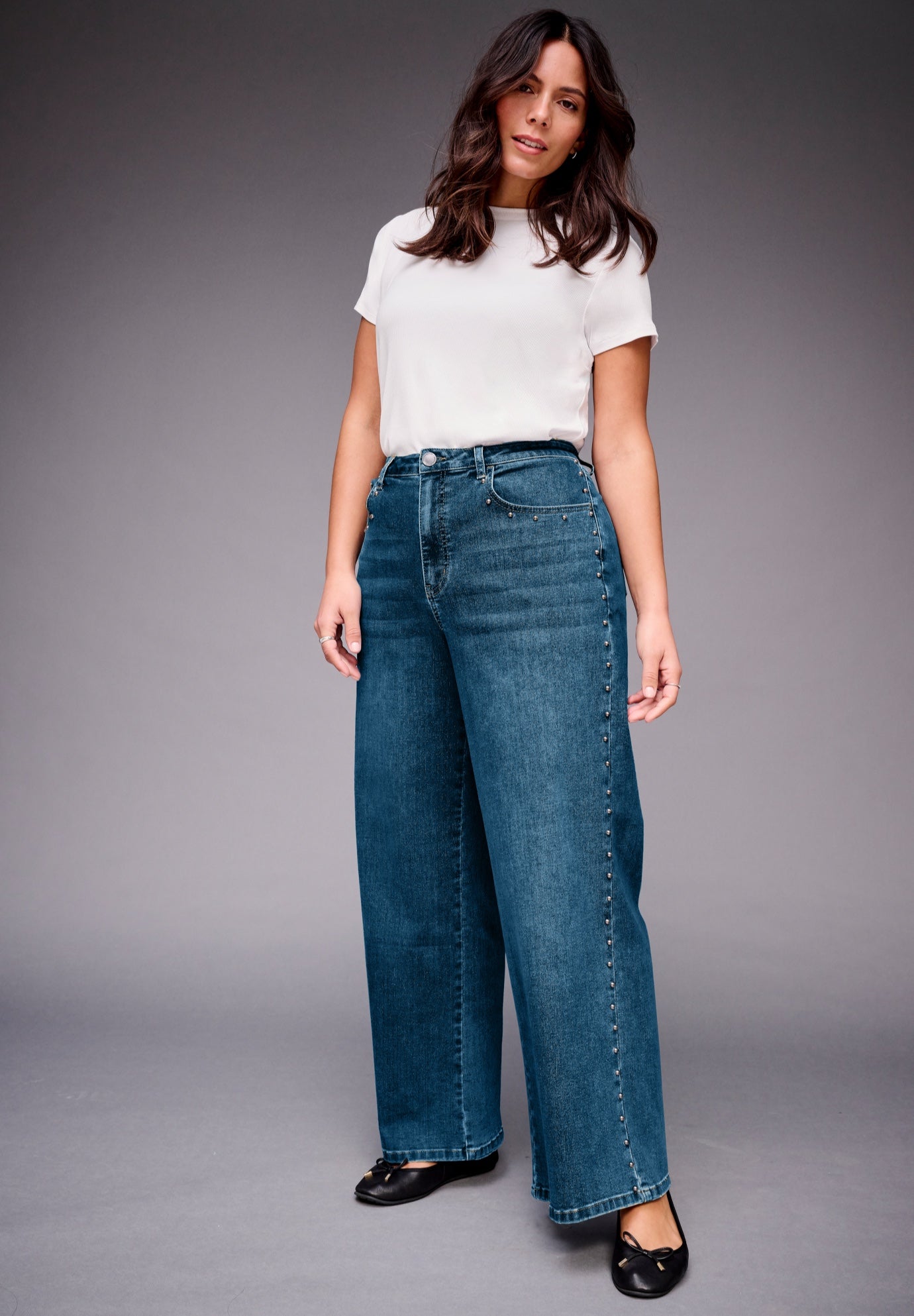 Studded Wide Leg Jean image number 0