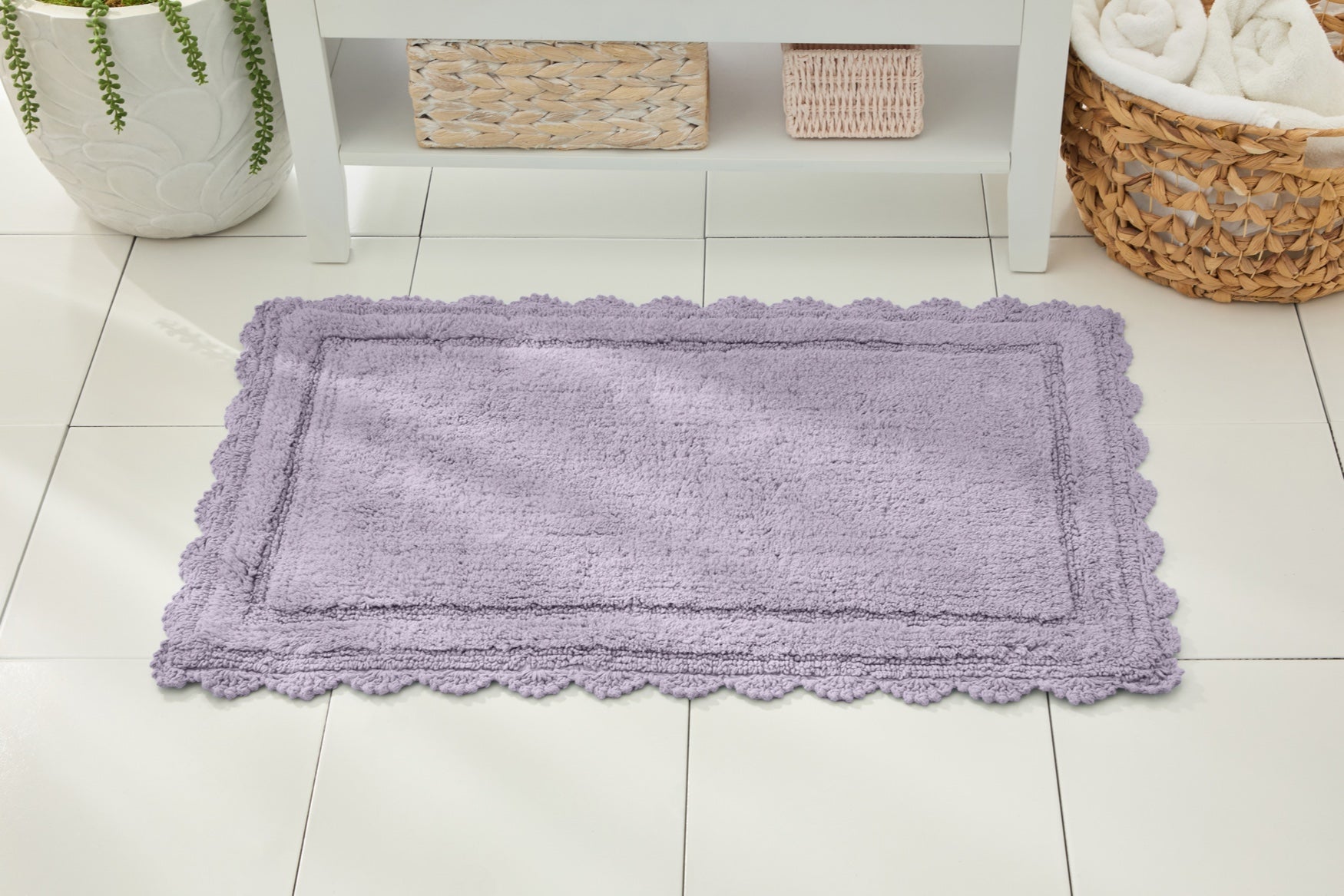 Rectangle Crochet Bath Mat image number 0