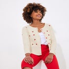 Embroidered Cable Cardigan image number null