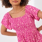 Square Neck Crinkle Meadow Maxi Dress image number null