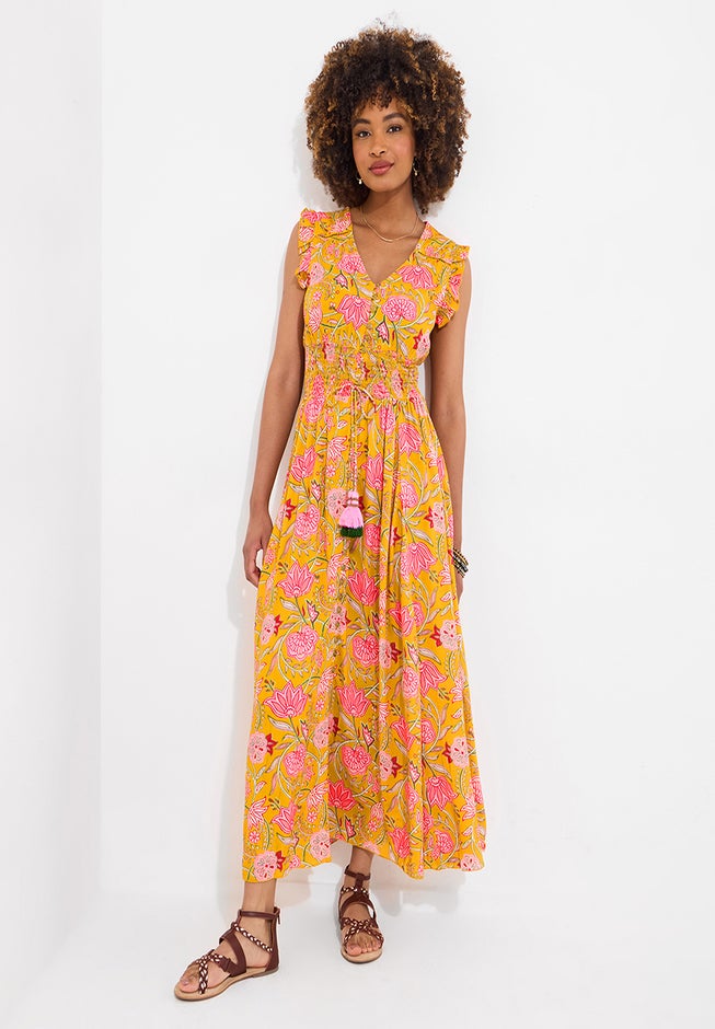 V-neck Ruffle Maxi Dress image number 2