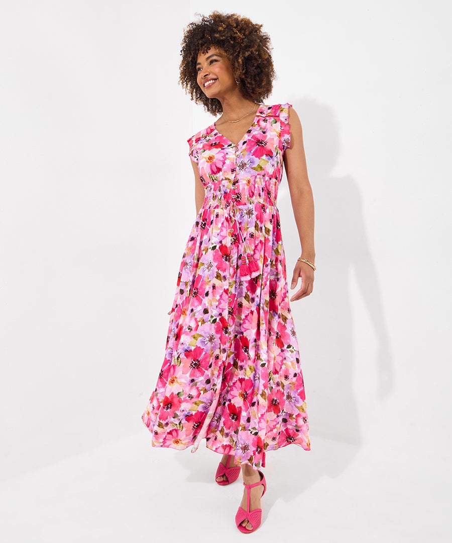 V-neck Ruffle Maxi Dress image number 2