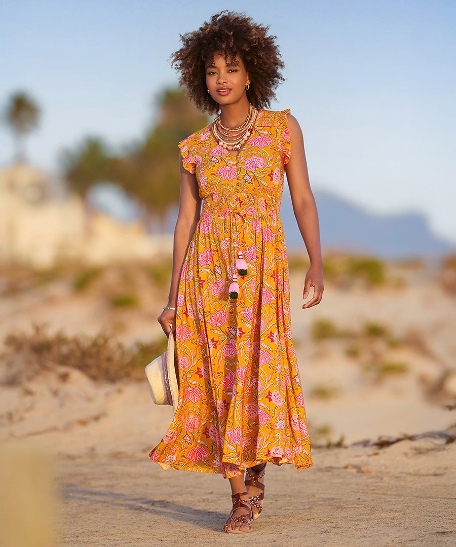 V-neck Ruffle Maxi Dress image number 0