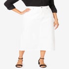 Classic Cotton Denim Midi Skirt image number null