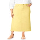 Classic Cotton Denim Midi Skirt image number null