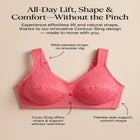 Comfort Choice&reg; Full Coverage Sling Double Band Lace Bra image number null