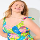 Scoop Neck Tie-Shoulder Tankini Top image number null