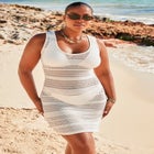 Scallop Crochet Cover Up Dress image number null