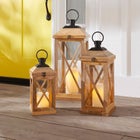 Wooden Square 18" Lantern image number null