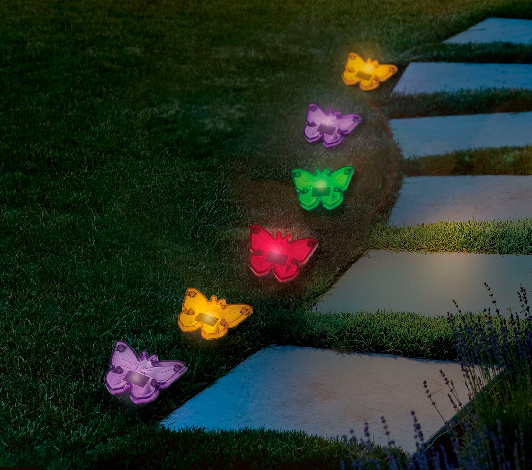  Solar Butterfly Stake Lights, Set of 8 image number 0