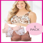 3-Pack Cotton Wireless Bra image number null