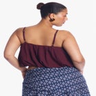 Satin Cropped Bubble Top image number 3