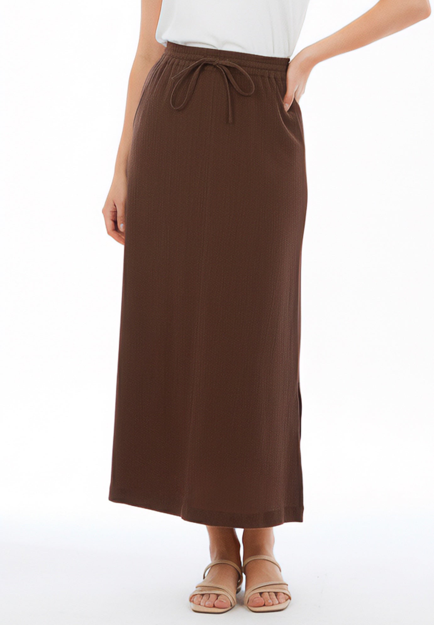 Cotton Gauze A-Line Midi Skirt image number 1
