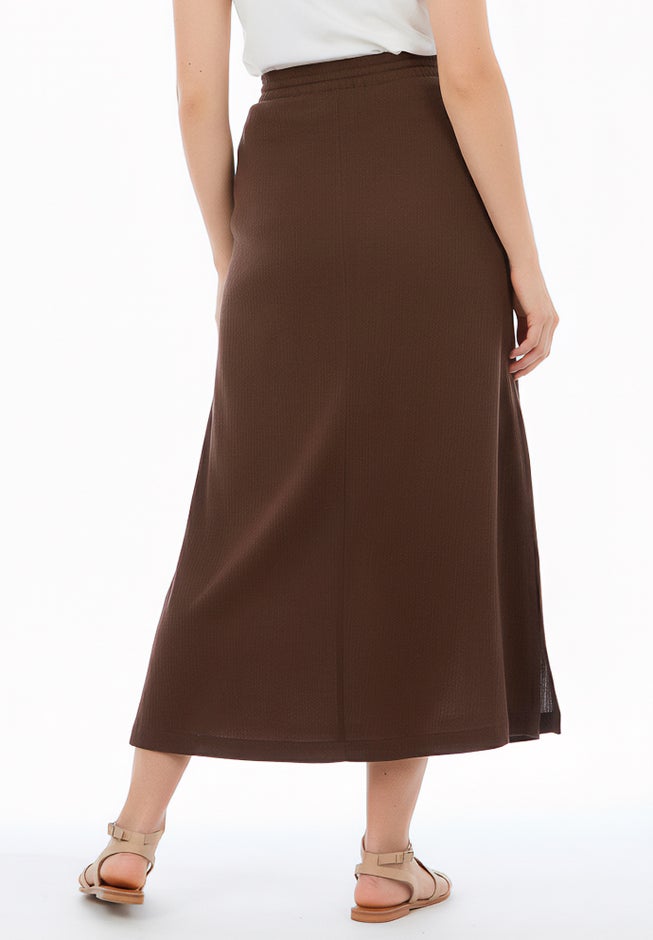 Cotton Gauze A-Line Midi Skirt image number 3