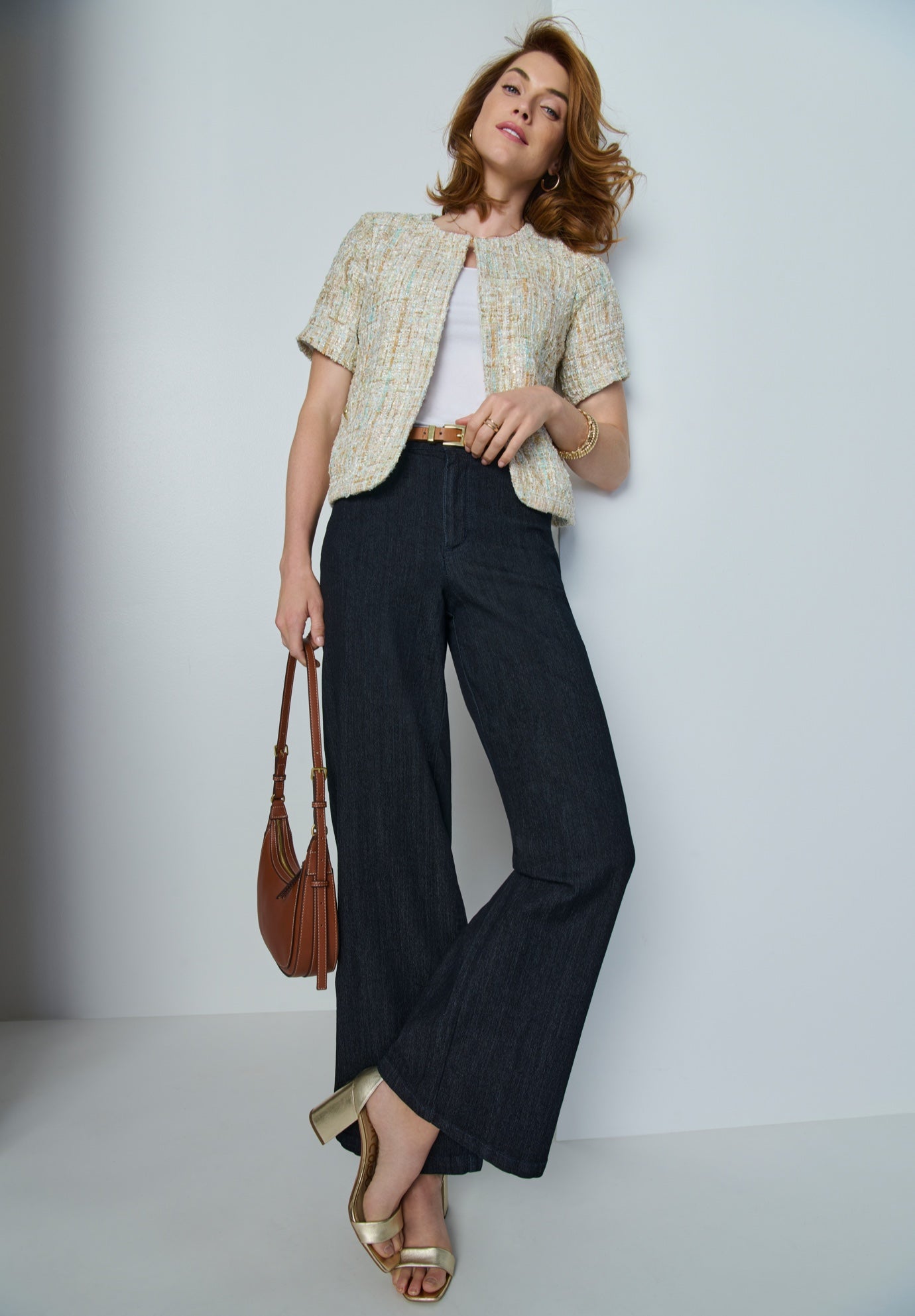 Short Sleeve Tweed Jacket image number 0