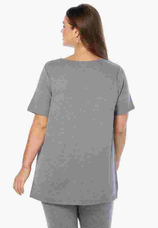 Notch Neck Soft Knit Tunic image number 1