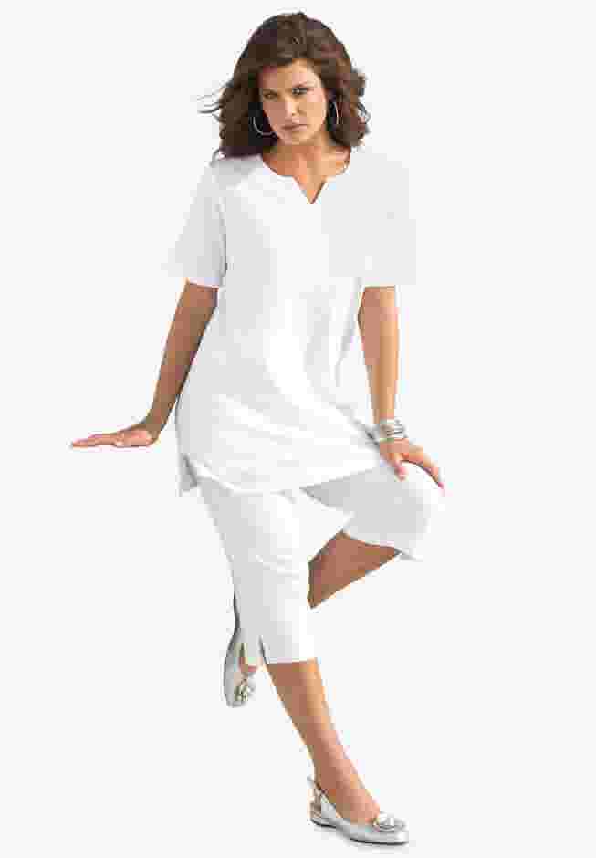 Notch Neck Soft Knit Tunic image number 0