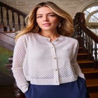 Pointelle Shrug Sweater image number null