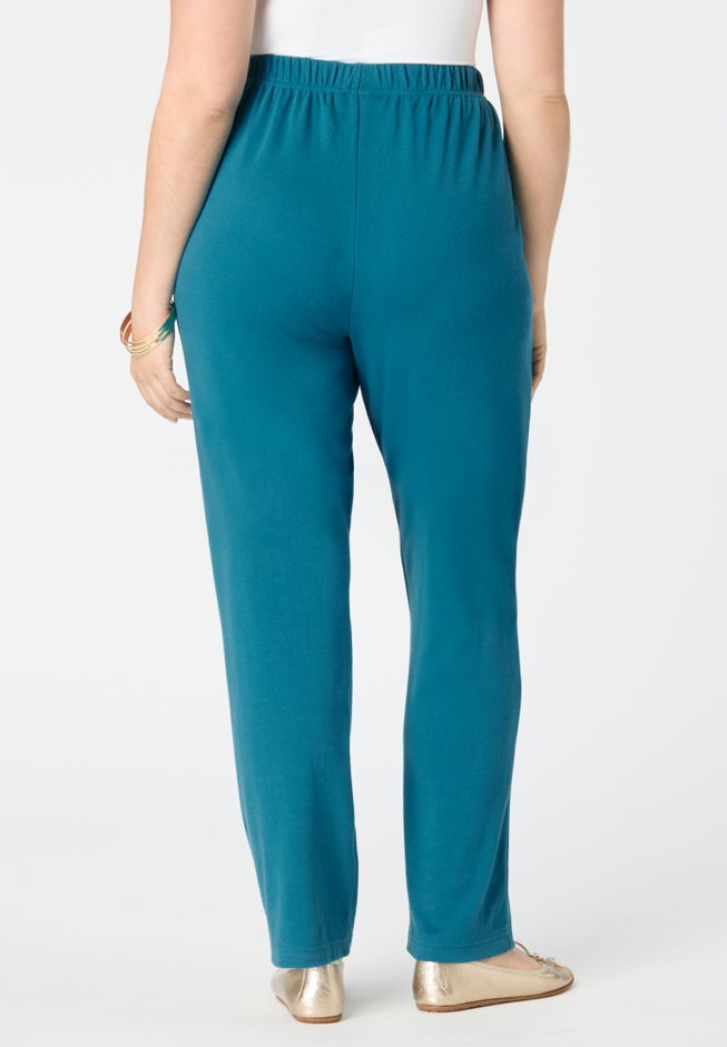 Plus Size Straight Leg Soft Knit Pull On Pant image number 1