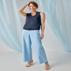 Stretch Cotton Chino Wide-Leg Trouser image number 0