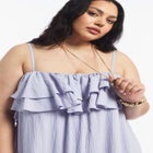 High-Low Ruffled Hem Maxi Dress image number null