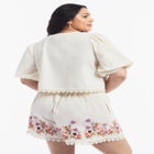 Lace-Trim Embroidered Poplin Top image number 2