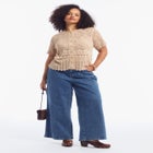 Short-Sleeve Pointelle Cardigan image number 1