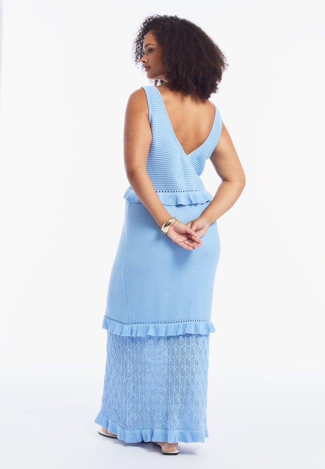 Crochet Sweater Maxi Dress image number 2