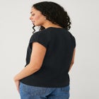 V-neck Tee With Rolled Cuffs image number null