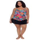 Ronnie Two Tier Ruffle Tankini Plus Swimsuit Top image number 0