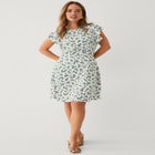 Textured Knit Tie Back Fit & Flare Dress image number null