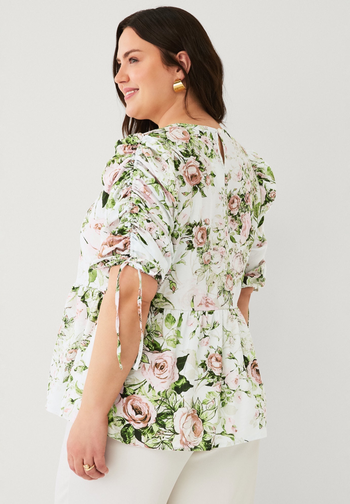 Peplum Tunic With Convertible Sleeves image number 1