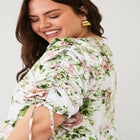 Peplum Tunic With Convertible Sleeves image number null