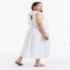 Sleeveless Poplin Midi Dress image number null