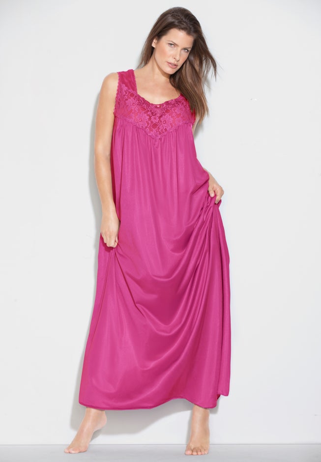 Long Tricot Knit Nightgown image number 3