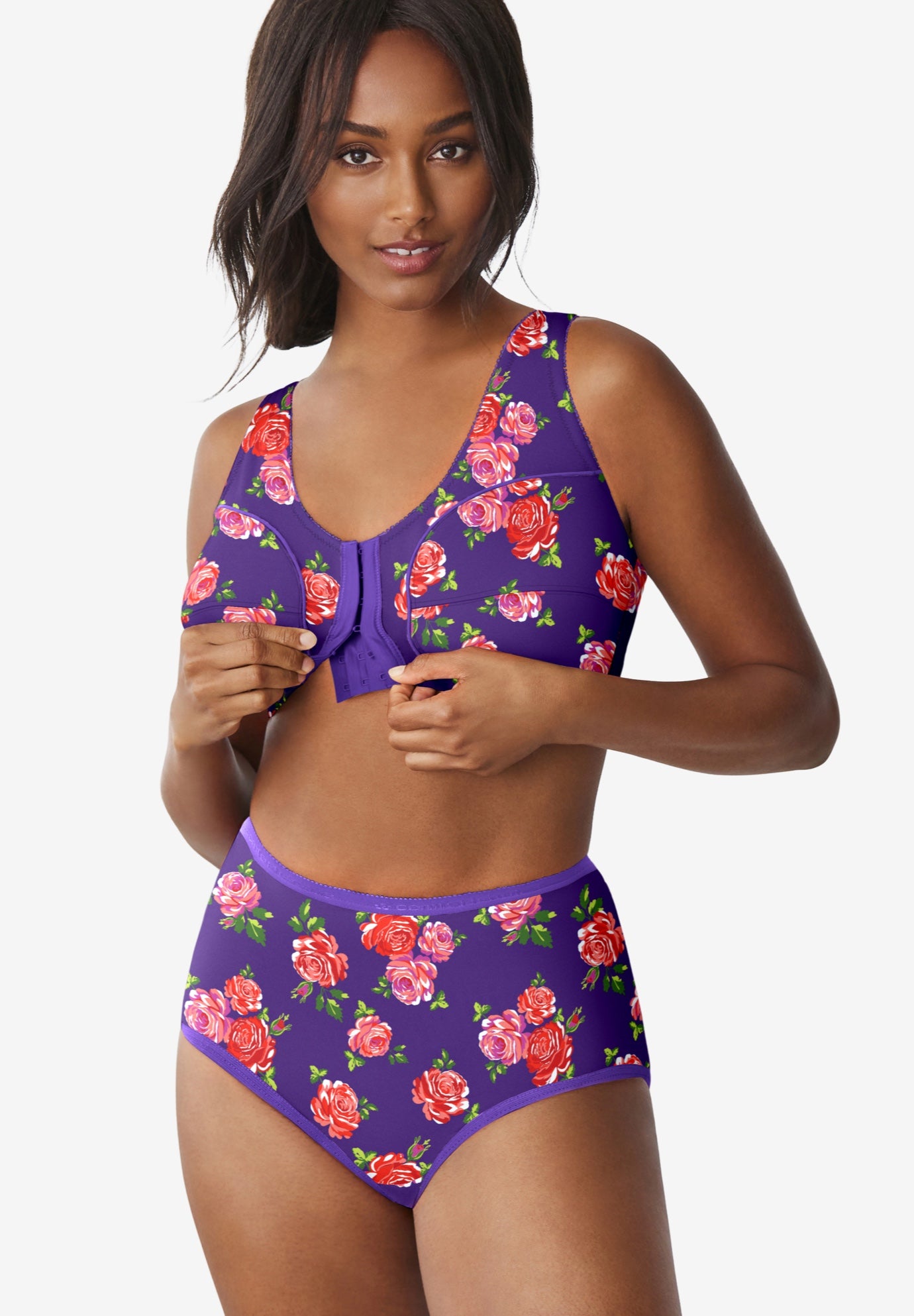 Cotton Front-Close Wireless Bra image number 8