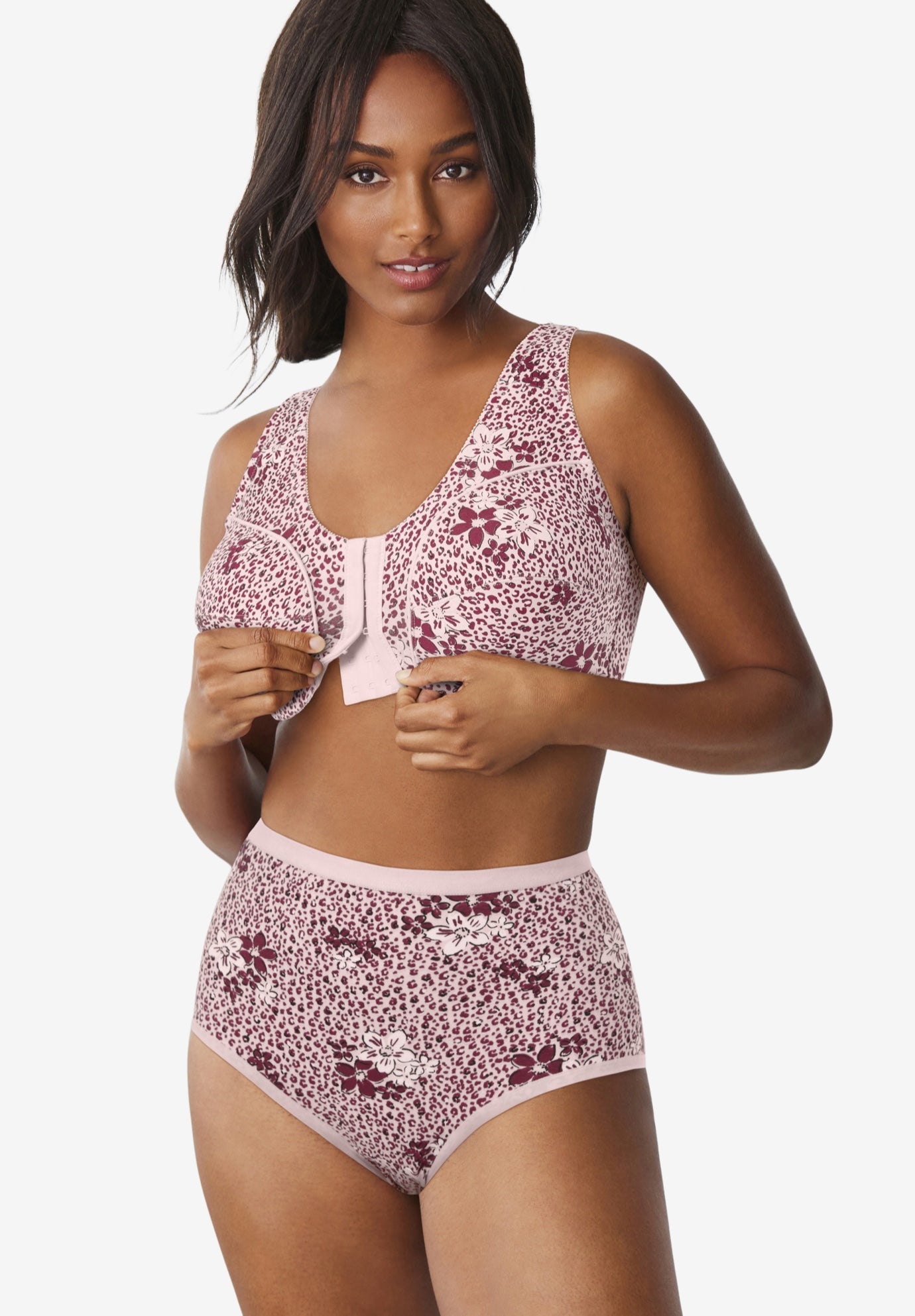 Cotton Front-Close Wireless Bra image number 5