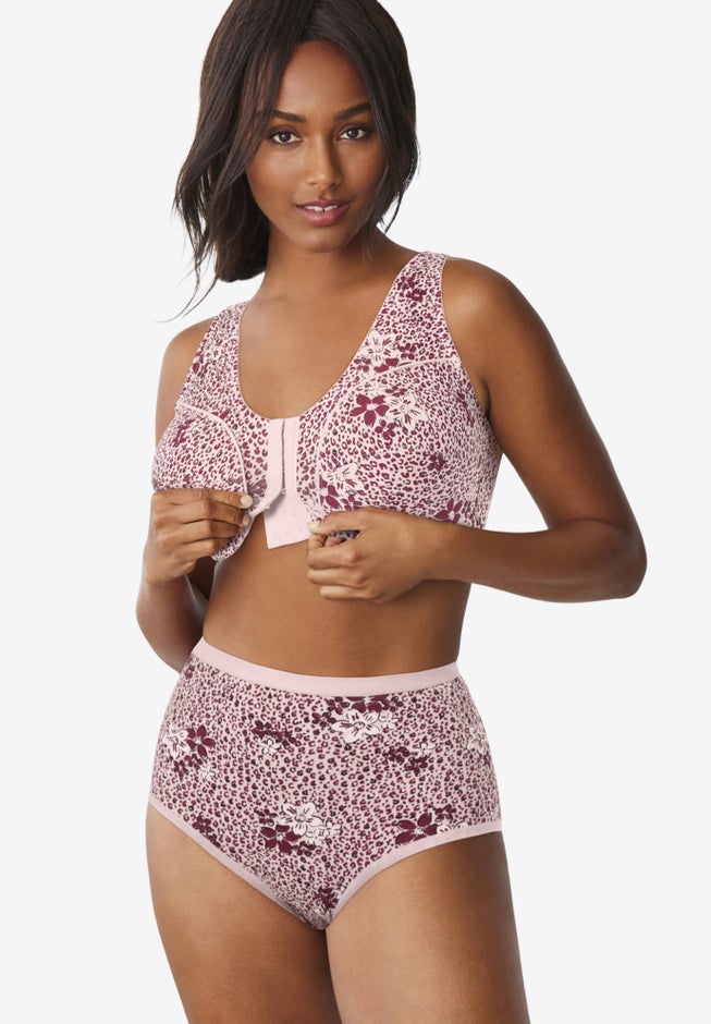 Cotton Front-Close Wireless Bra image number 5