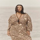 Fringe-Trim Surplice Maxi Dress image number 0