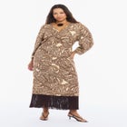 Fringe-Trim Surplice Maxi Dress image number 1