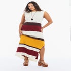 Colorblock Crochet Knit Maxi Dress image number 4