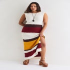 Colorblock Crochet Knit Maxi Dress image number 5