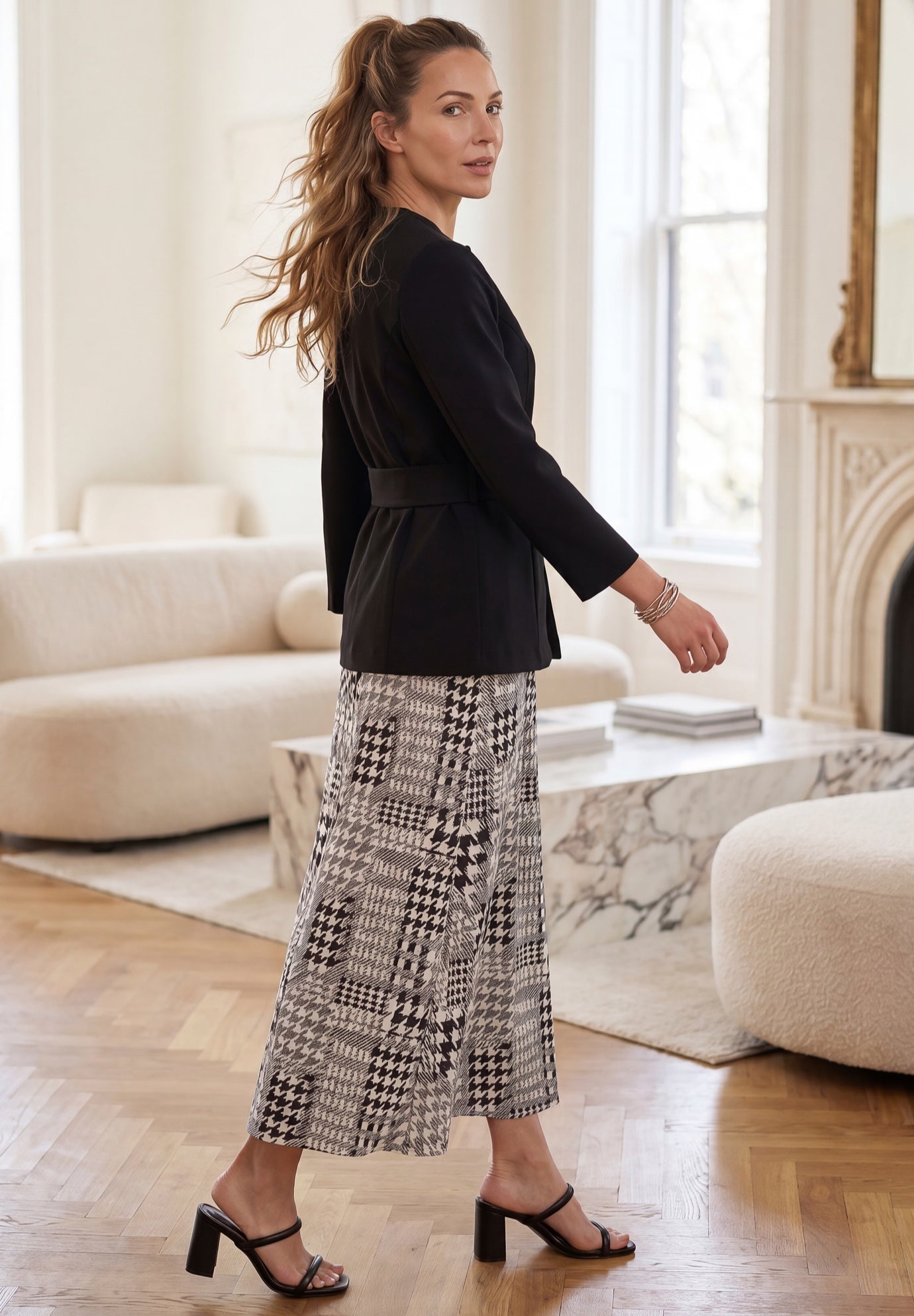 Knit Crepe Belted Jacket image number 2