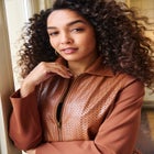 Perforated Faux Leather Zip-Front Jacket image number 1