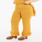 Fringe Trim Pointelle Knit Pant image number 2