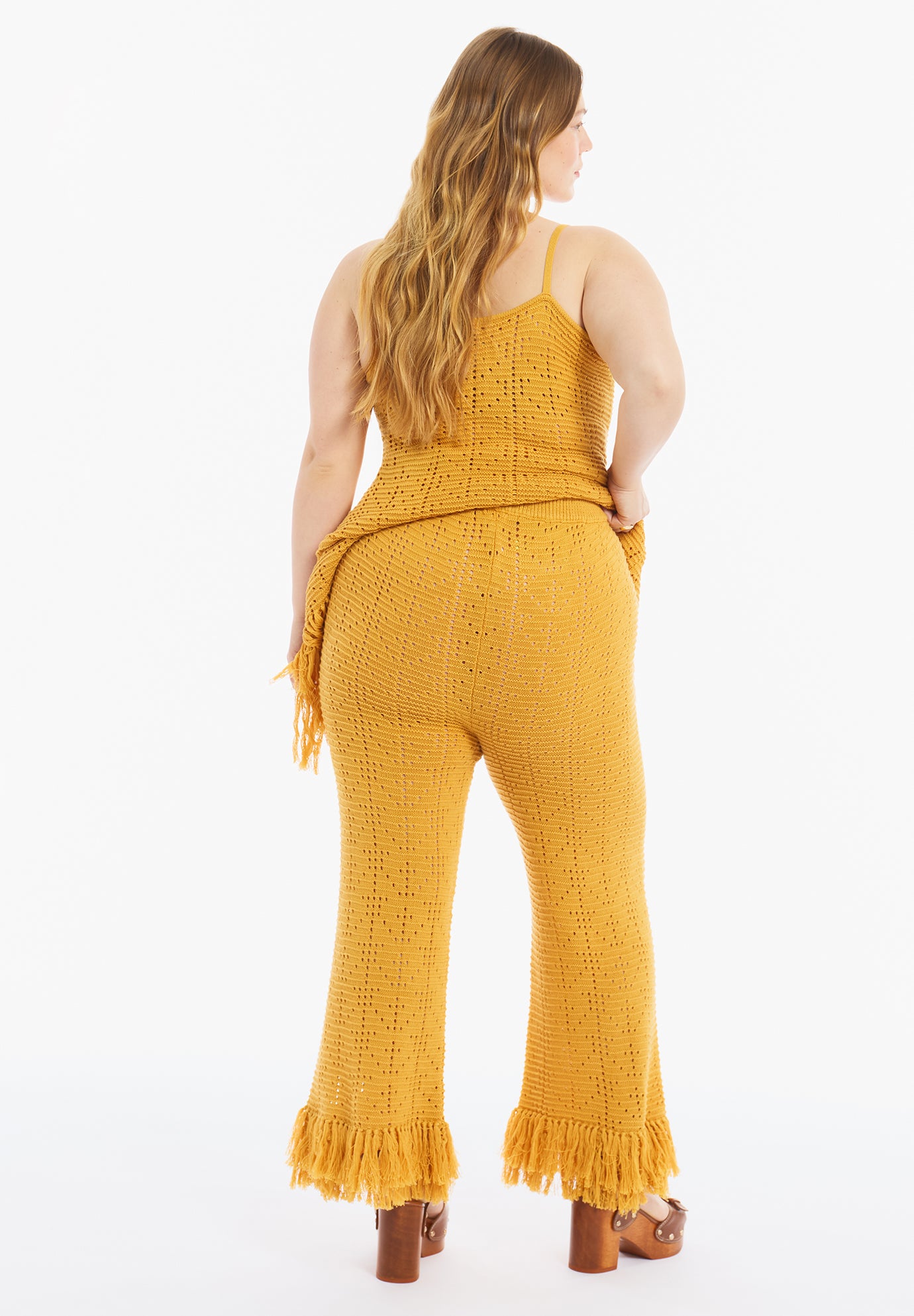 Fringe Trim Pointelle Knit Pant image number 3