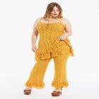 Fringe Trim Pointelle Knit Pant image number 1